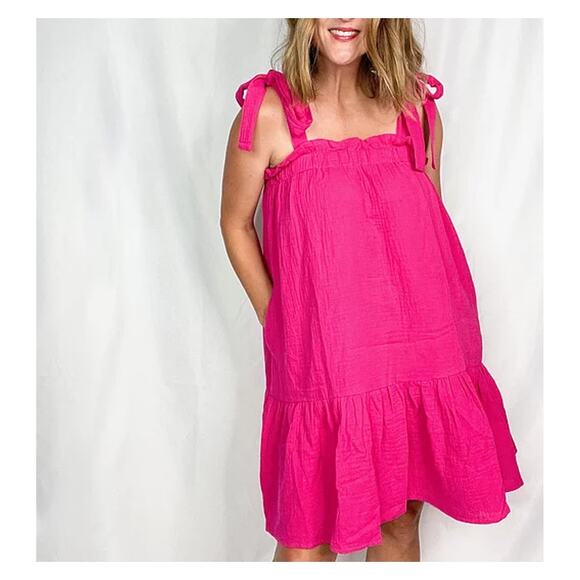 Ruffled Pink Mini Dress - Picture 3 of 3
